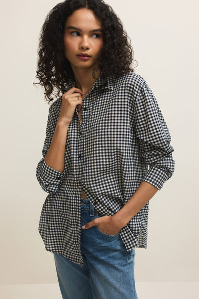 REFINED CASUAL SEAPORT BUTTON UP TOP