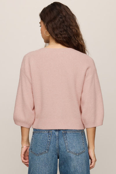Z Supply cardigan, Valor cardigan, soft blush cardigan, 3/4 sleeve cardigan women, balloon sleeve cardigan, button front cardigan, cropped knit cardigan, spring cardigan women, Z Supply ZW263299, pink cardigan women