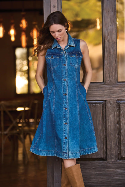 leeveless denim midi dress
fit and flare denim dress women
button front denim dress midi
collared denim dress sleeveless
medium wash denim dress with pockets
Tribal denim dress 2026
A-line denim dress midi length
western style denim dress women
denim shirt dress midi flare
casual denim dress with boots