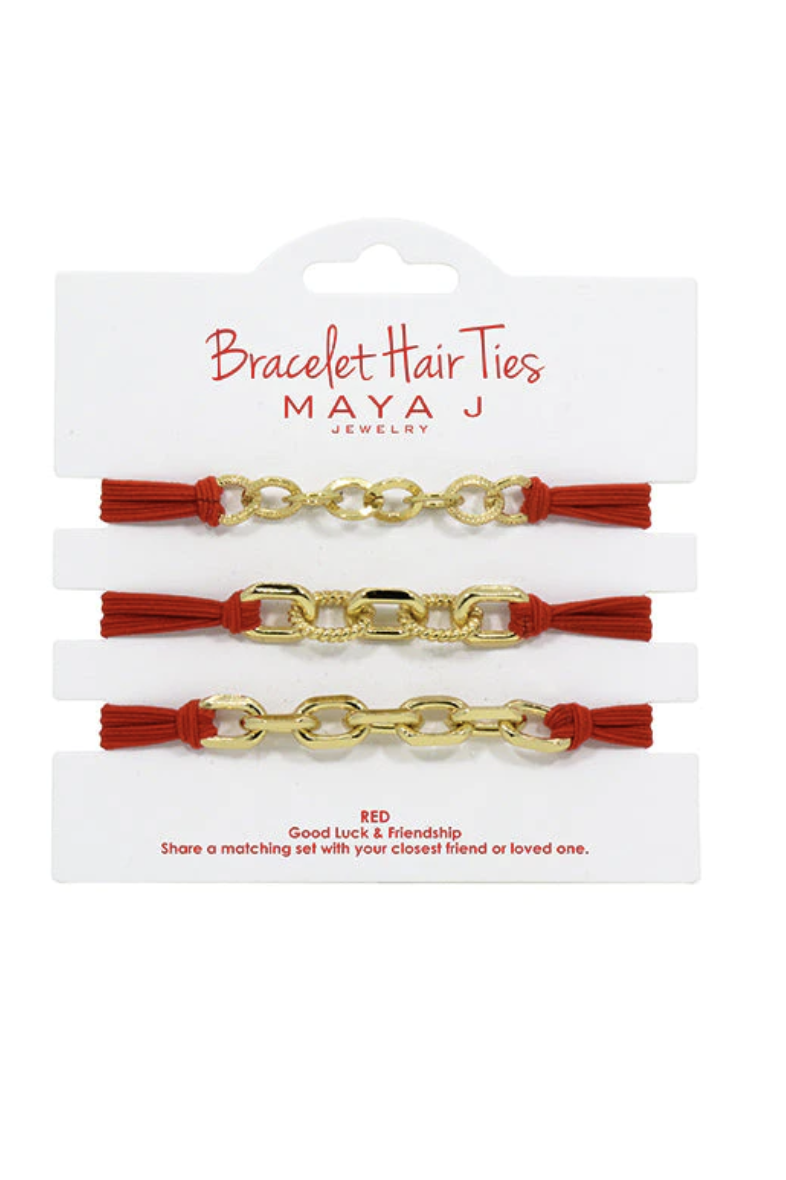 FASHION ELASTIC BRACELET CORDED HAIR TIES - SET OF 3