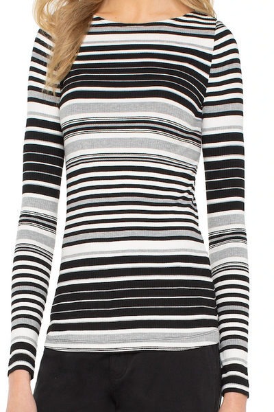 SOFT SIMPLICITY LONG SLEEVE BOAT NECK KNIT TOP