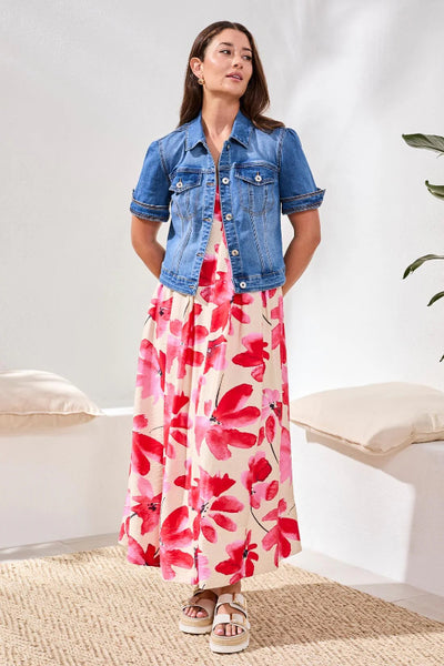 TRIBAL COMFORT STRETCH ELBOW-SLEEVE DENIM JACKET - HARBOR