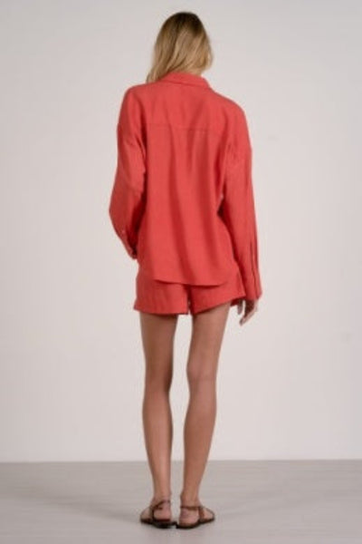ELAN COLLARED V-NECK BUTTON-DOWN SHIRT