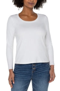 EFFORTLESSLY ESSENTIAL LONG SLEEVE SCOOP NECK KNIT TOP