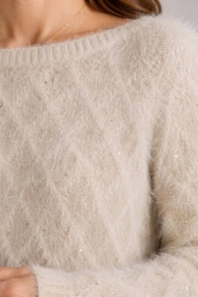 Liverpool feather yarn boatneck sweater
women's sparkle pullover sweater
paillette embellished sweater women
cozy boatneck sweater with sequins
Liverpool Los Angeles knitwear
tonal diamond pattern sweater women
fluffy yarn sweater with metallic detail
women's long sleeve boatneck pullover
elegant casual sweater for fall
Liverpool sweater new arrivals women