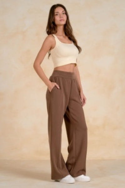 women’s wide-leg pants
Elan wide-leg pants
high-rise elastic waist pants
women’s pull-on wide-leg trousers
front seam wide-leg pants
relaxed flowy pants for women
comfortable elastic waist trousers
women’s casual dress pants
wide-leg pants with pockets
matching set wide-leg pants
Elan brown wide leg pants with high rise elastic waist styled with a fitted tank and sneakers