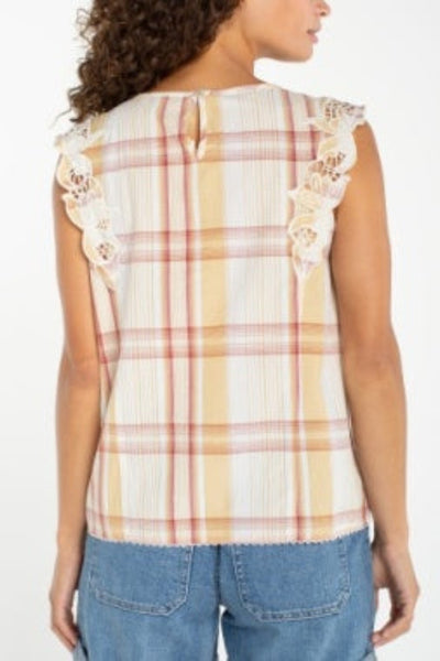 DELICATELEY DETAILED LIVERPOOL CAP SLEEVE DOLMAN EMBROIDERED WOVEN TOP