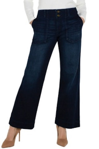 TIMELESS STYLE PATCH POCKET WIDE LEG TROUSER