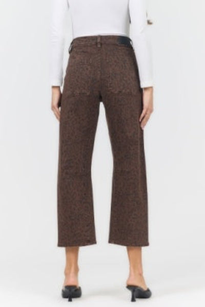 Back view of Dear John Lasso brown leopard cropped wide leg jeans.Dear John Lasso leopard jeans
Dear John brown leopard jeans
brown leopard print jeans for women
women’s cropped wide leg jeans
mid-rise leopard print jeans
brown animal print denim jeans
women’s stretch leopard jeans
cropped wide leg animal print pants
brown statement jeans for women
women’s leopard denim pants