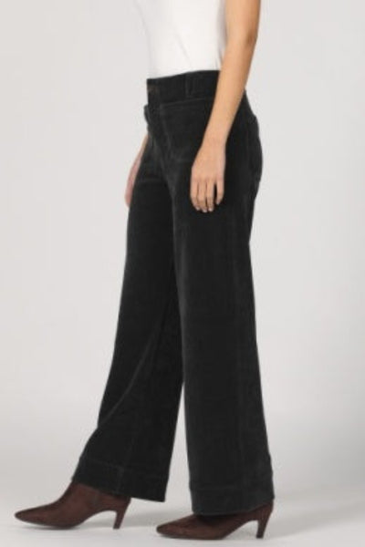 Side view showing the wide-leg silhouette of Dear John Audrey corduroy pants;Dear John Audrey corduroy pants
women’s wide-leg corduroy pants
high-rise corduroy pants for women
wide-leg pants with front patch pockets
stretch cotton corduroy pants
30-inch inseam wide-leg pants
fall corduroy pants for women
polished wide-leg pants for work
Dear John wide-leg pants