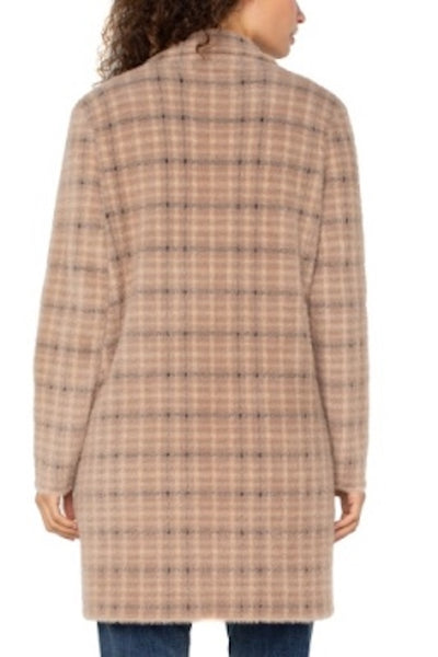 COZY AND SOPHISTICATED PLAID OPEN FRONT SWEATER COAT