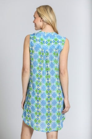 SLEEVELESS 1/2 BUTTON UP DRESS