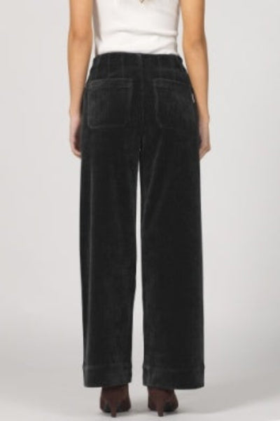 Back view of Dear John Audrey wide-leg corduroy pants with clean hem;Dear John Audrey corduroy pants
women’s wide-leg corduroy pants
high-rise corduroy pants for women
wide-leg pants with front patch pockets
stretch cotton corduroy pants
30-inch inseam wide-leg pants
fall corduroy pants for women
polished wide-leg pants for work
Dear John wide-leg pants