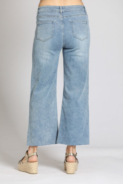 APNY CROP RAW HEM WIDE LEG JEANS