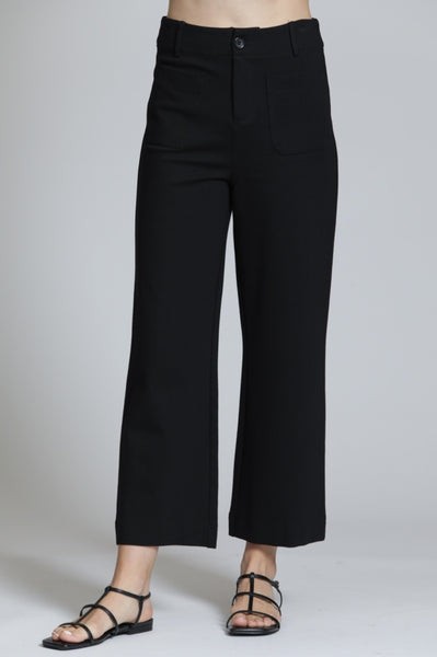 PONTE WIDE LEG CROP PANTS