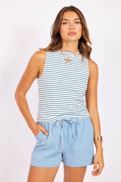 CASUAL COOL BABY BUD STRIPE TANK| SAGE THE LABEL