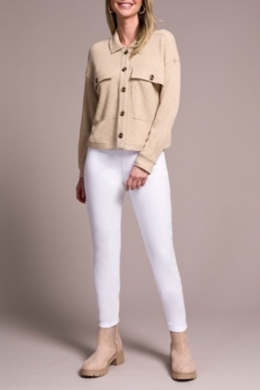 TRIBAL BRUSHED WAFFLE KNIT SHACKET