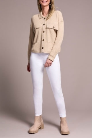 TRIBAL BRUSHED WAFFLE KNIT SHACKET