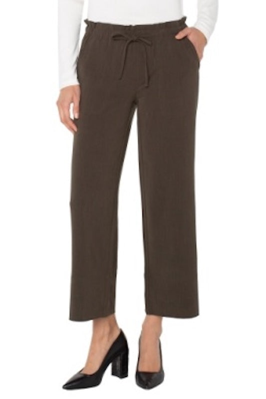 VERSATILE LIVERPOOL PULL ON TIE WAIST WIDE LEG ANKLE PANT