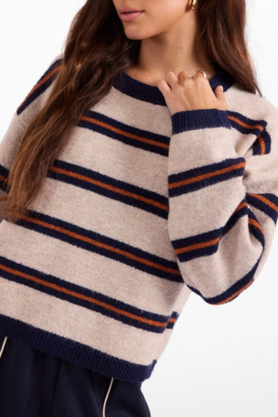 women's stripe knit sweater
boxy crewneck sweater fall
navy rust stripe pullover sweater
Sage the Label sweater
oversized stripe sweater women
dropped shoulder knit sweater
relaxed fit crewneck knit pullover
preppy stripe sweater women's fashion
cozy knit sweater high hip length
women's fall pullover sweater striped