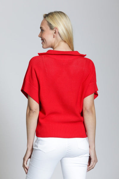 OPEN STITCH QUARTER ZIP OPEN KNIT SWEATER