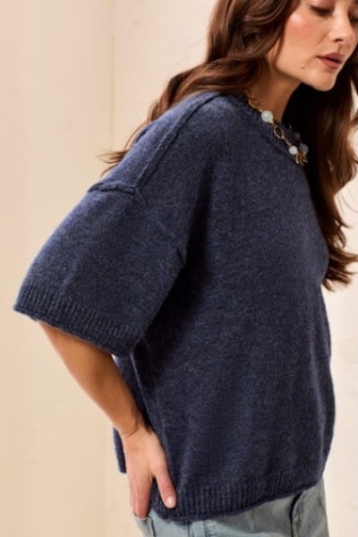 lofty knit crew neck sweater women
short sleeve knit sweater relaxed fit
dropped shoulder sweater women
raw edge knit sweater modern
elbow sleeve crew neck sweater
cozy breathable knit top women
layering knit sweater fall fashion
Tribal knit sweater short sleeve
recycled polyester sweater women
textured knit top dropped shoulder