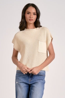 TIMELESS TEXTURED KNIT CAP SLEEVE TOP