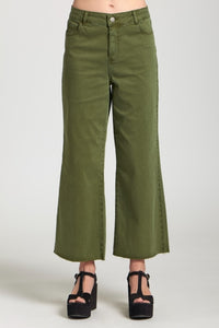 ESSENTIAL WIDE LEG CROP WITH RAW EDGE HEM