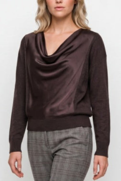 drape cowl neck sweater women
woven front sweater top
mixed media knit top women
Liverpool cowl neck sweater
long sleeve cowl neck top brown
java melange sweater
ribbed hem cowl neck sweater
dressy sweater for work
cuff slit long sleeve knit top
women's heathered brown sweater