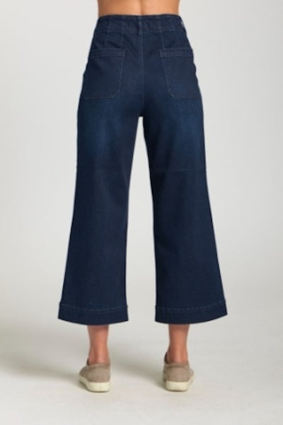 TIMELESS CROPPED WIDE-LEG DENIM WITH PATCH POCKETS