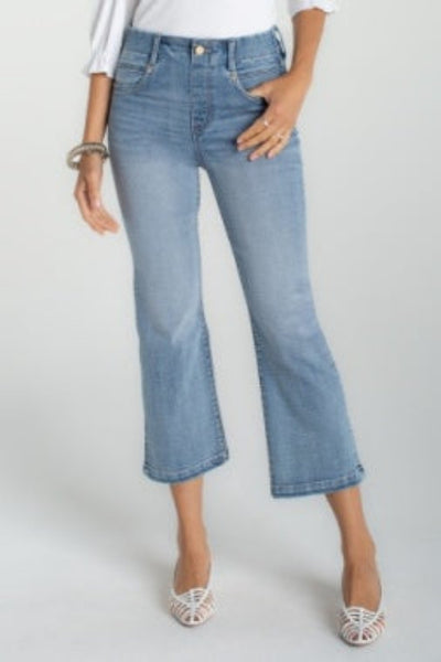 LIVERPOOL GIA GLIDER CROP FLARE WITH TULIP BACK SLIT