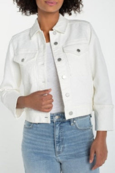 FLATTERING LIVERPOOL CROPPED JACKET WITH BRACELET LENGTH CUFFED SLEEVES