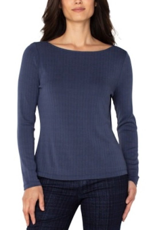 SOFT SIMPLICITY LONG SLEEVE BOAT NECK KNIT TOP