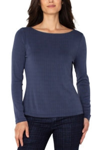 SOFT SIMPLICITY LONG SLEEVE BOAT NECK KNIT TOP