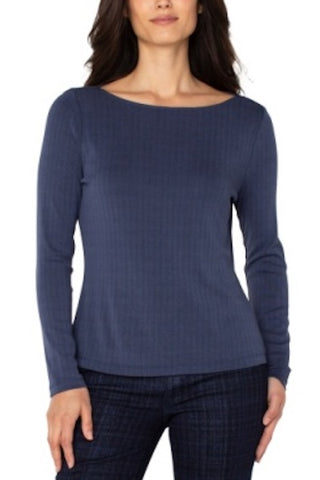 SOFT SIMPLICITY LONG SLEEVE BOAT NECK KNIT TOP