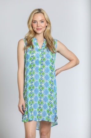 SLEEVELESS 1/2 BUTTON UP DRESS