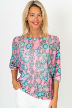 WESTERN 3/4 SLEEVE BATWING SWEATER