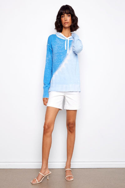 EFFORTLESS REVERSE PRINT LONG SLEEVE HOODIE SWEATER