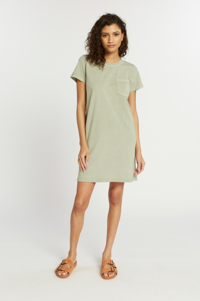 SOFT VINTAGE WASH COTTON KICK BACK KNIT TEE DRESS