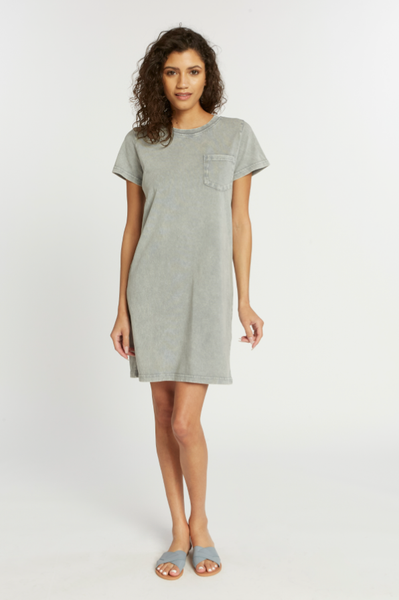 SOFT VINTAGE WASH COTTON KICK BACK KNIT TEE DRESS