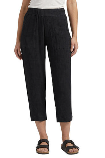COMFY PULL ON CROPPED STRAIGHT LEG LINEN PANT